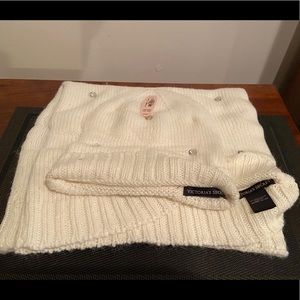 NEW! Victoria Secret ivory scarf & hat set